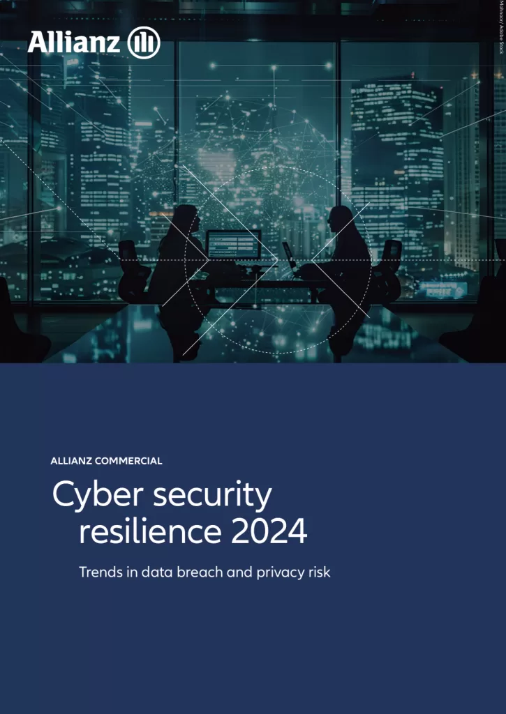 Cover image of Allianz report "2024 Cybersecurity Resilience report"