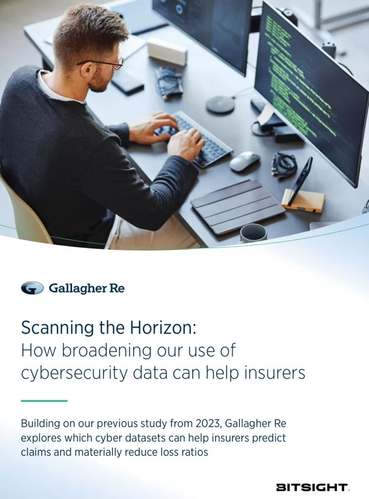 Cover image of Gallagher Re report, "Scanning the Horizon: How Broadening Our Use of Cybersecurity Data Can Help Insurers"