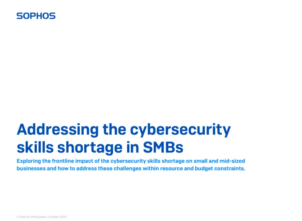 Cover image of Sophos report cybersecurity for small and medium sized businesses. 