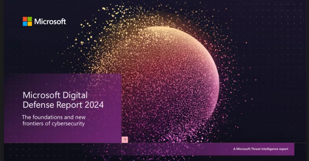 Cover mage of the Microsoft Digital Defense Report 2024 report 