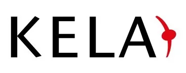 The image appears to be the KELA logo, featuring the company's name in black uppercase letters with a red circular design element on the right side. KELA is a global cyber intelligence firm specializing in threat detection and dark web monitoring. It accompanies the KELA report on the State of Cybercrime