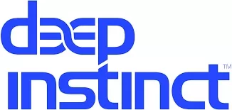 The image contains the logo of "Deep Instinct," a cybersecurity company. The logo features the company name in bold, blue lowercase and uppercase letters, with a stylized design emphasizing the word "deep" and "instinct" in a modern font. Used in article about AI-powered cyberattacks