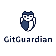 GitGuardian logo featuring a stylized owl in dark blue and white, with the company name "GitGuardian" written below in bold, dark blue letters. Used in article about cybersecurity risk of leaked secrets or secrets sprawl.