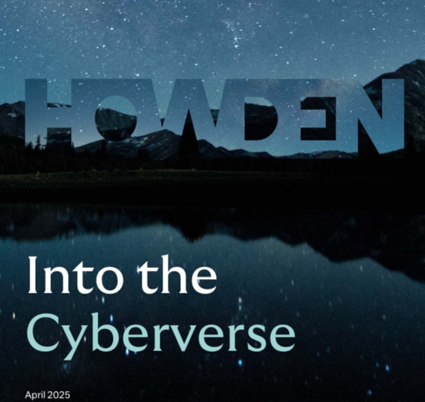 Cover image of Howden Re’s April 2025 report "Into the Cyberverse" on the cyber (re)insurance market