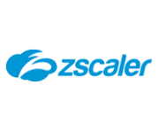 Zscaler logo in blue featuring a stylized cloud icon, representing cloud-based cybersecurity solutions and zero trust architecture services.