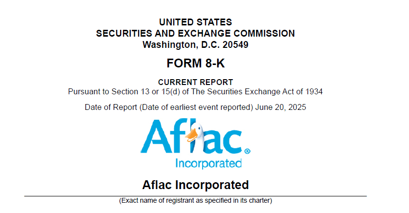 Cyber Event 8-K filed by Aflac