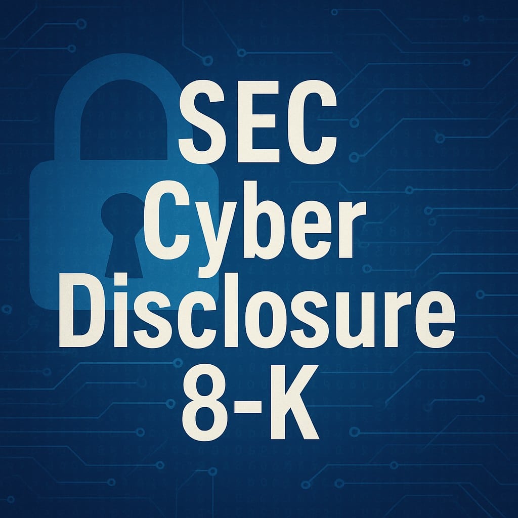 graphic of SEC cybersecurity 8-k disclosures