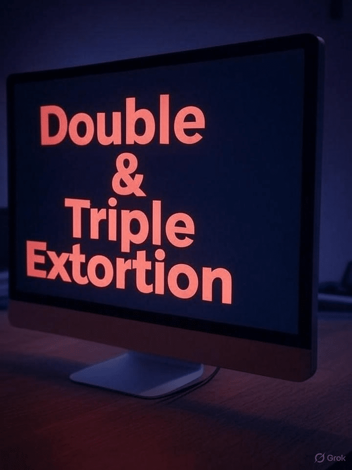 Image of ransomware double and triple extortion and impact on cyber insurance premiums