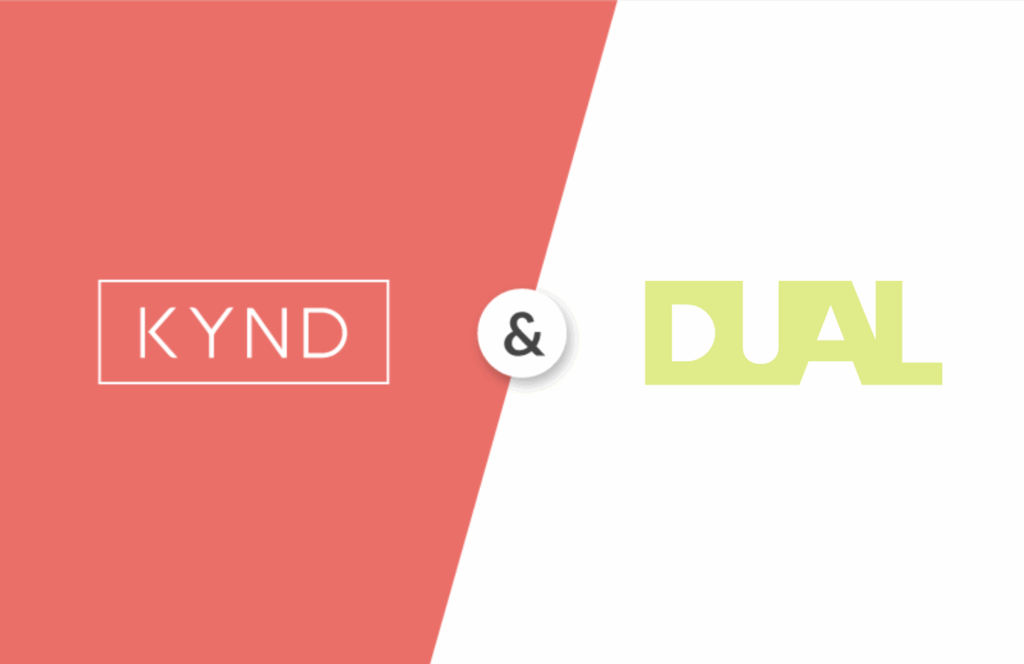 KYND and DUAL logos representing their partnership to expand global cyber insurance and strengthen cyber risk management solutions.