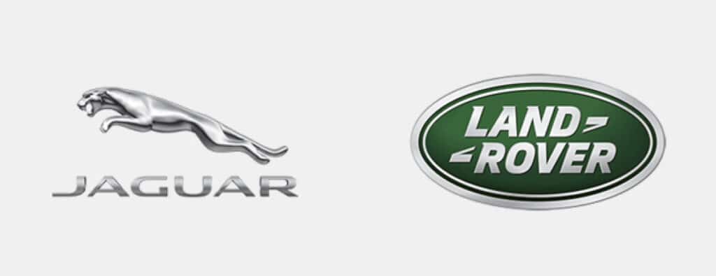 Jaguar Land Rover logo in article about the company not having cyber security insurance when it was hit with a major cyber attack