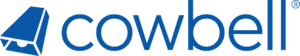 Cowbell logo in blue representing the company's leadership in adaptive cyber insurance solutions for mid-market businesses