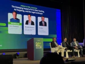 A panel of industry experts discusses reinsurance strategies during the Zywave Cyber Risk Insights Conference in New York, focusing on cyber insurance market trends and cybersecurity resilience.