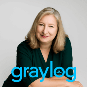 Kimber Spradlin, Chief Marketing Officer at Graylog, discussing cybersecurity, MFA, AI limits, and data clarity