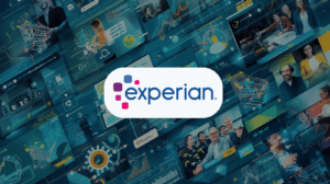 Experian logo over digital fraud and analytics dashboards, illustrating AI Risk and personal cybersecurity threats like synthetic identities. One  question teh report raises, Do you need personal cyber insurance?