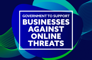 UK government ‘Lock The Door’ campaign graphic promoting Cyber Essentials to protect businesses from online threats and cyber insurance benefits