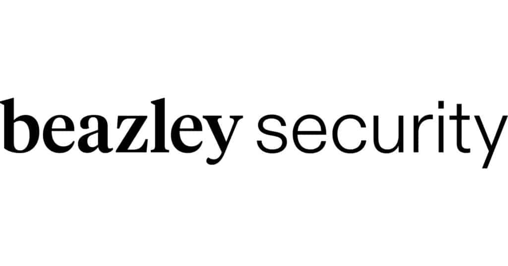 Beazley Security logo representing cyber insurance, cybersecurity risk management, and exposure management services