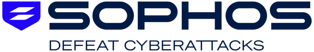 Sophos cybersecurity company logo with “Defeat Cyberattacks” tagline, a global provider of MDR, endpoint security, and cyber insurance risk protection.