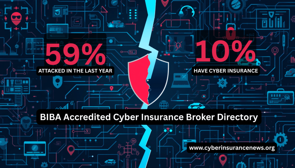 BIBA Accredited Cyber Insurance Broker Directory — UK cyber insurance protection gap: 59% of businesses attacked, only 10% have cyber coverage. Find a vetted cyber broker through BIBA's accredited cyber insurance specialist directory.