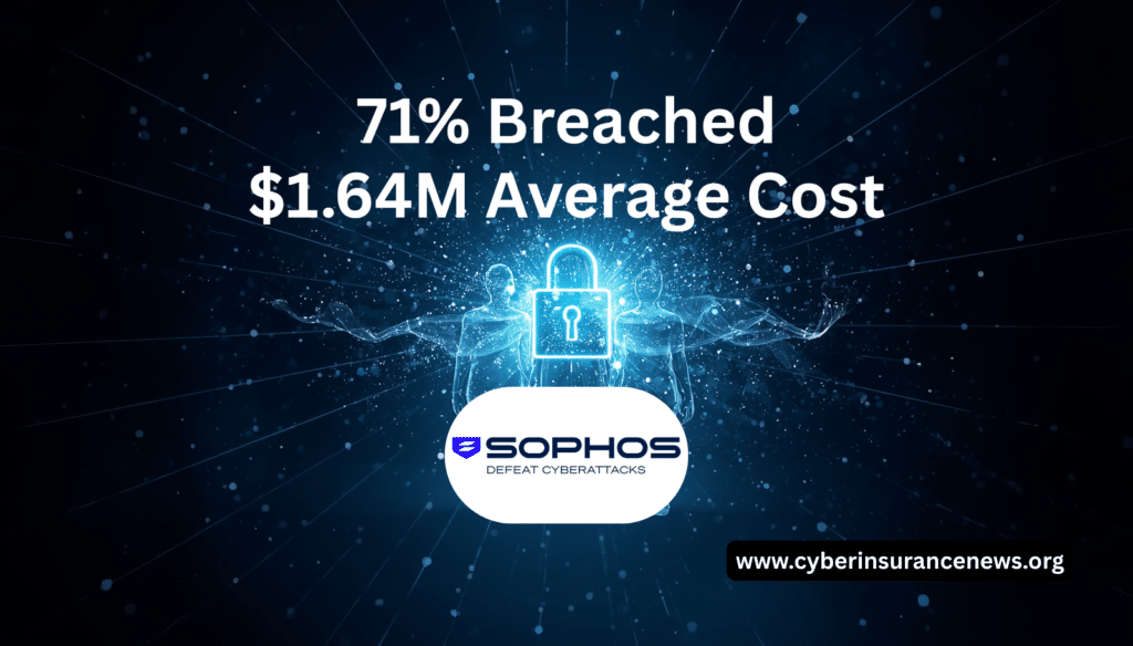 Sophos 2026 identity security report hero image showing 71% of organizations breached and $1.64M average identity breach insurance cost, illustrating credential theft cyber risk and identity attack ransomware trends