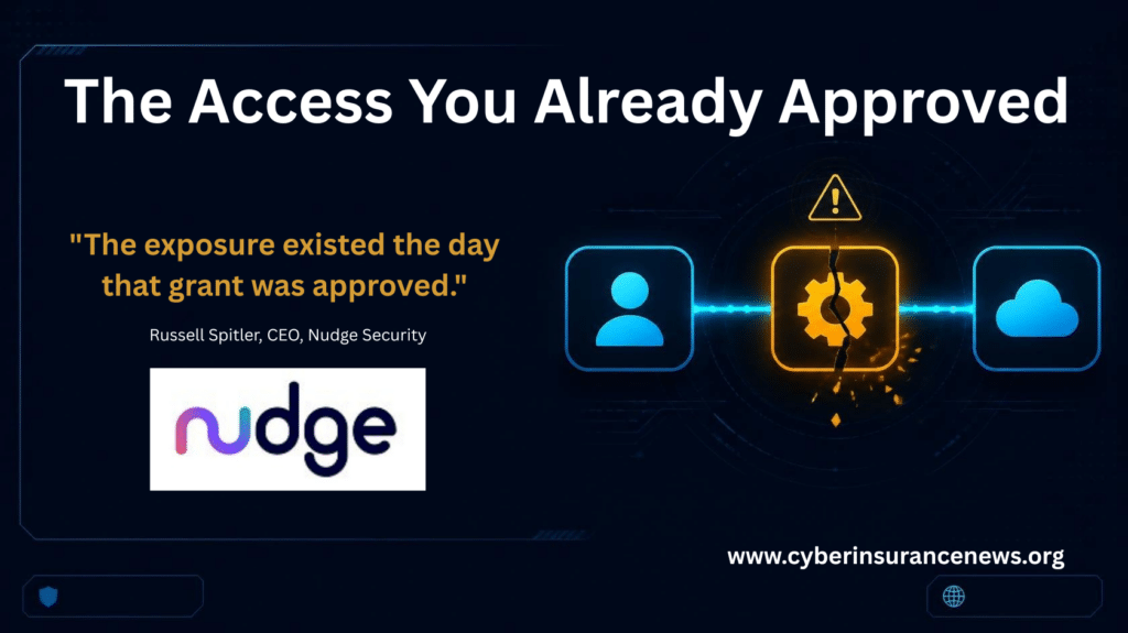 Broken connection between user and cloud icons illustrating OAuth grant risk, with Nudge Security CEO Russell Spitler quote that the exposure existed the day the grant was approved.