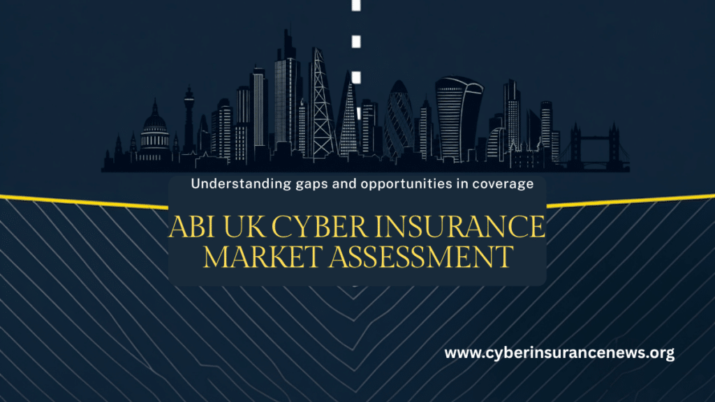 Illustration of a safety net with an open gap beneath a City of London skyline, representing the Association of British Insurers finding that cyber insurance cannot act as a national backstop for systemic cyber risk.