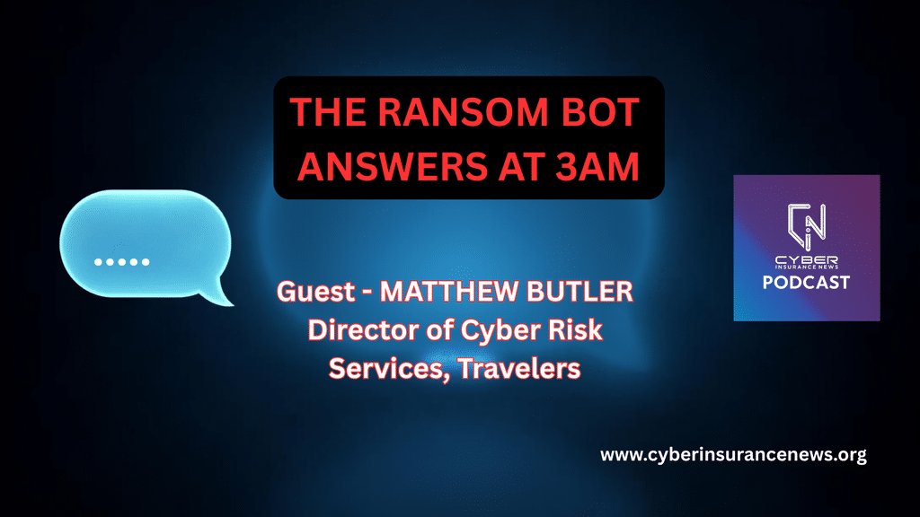 Single illuminated chat bubble in darkness with a faint timestamp, illustrating AI ransomware negotiation bots that reply instantly to apply time pressure. Cyber Insurance News Podcast